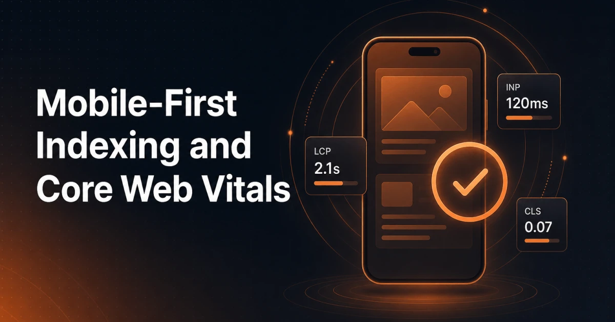 The importance of mobile-first indexing and optimizing Core Web Vitals (CWV).